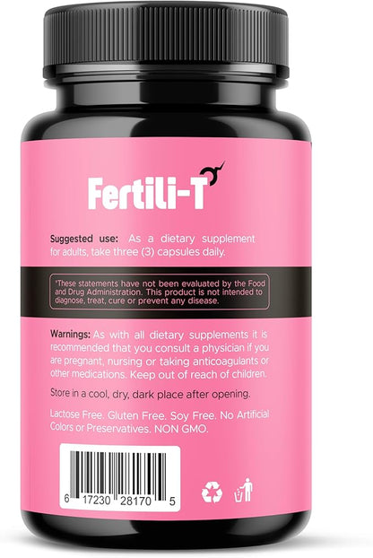 Fertili-t Female (90 Caps) Natural Fertility Support, Hormonal Balance & Prenatal Vitamins for Women, Conception Support, Natural Fertility Supplement with Aguaje & Red Maca (30-Day Supply) (1)