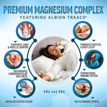 Purely Optimal Premium Multi Collagen Powder + Premium Magnesium Complex - Magnesium Citrate, Malate, Muscle Relaxation - 120 caps