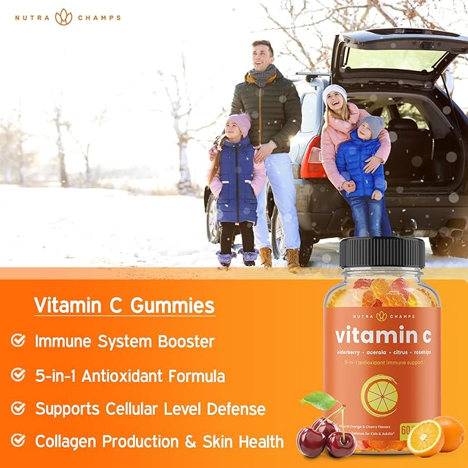 NutraChamps (2-Pack) Vitamin C Gummies and Elderberry Gummies Bundle