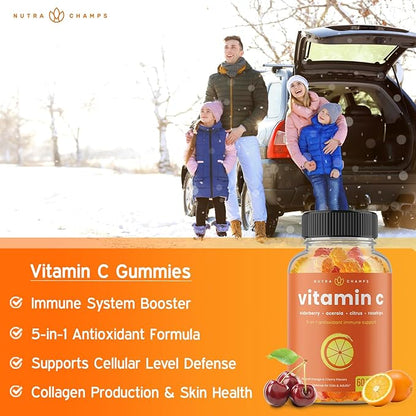 NutraChamps (2-Pack) Vitamin C Gummies and Elderberry Gummies Bundle