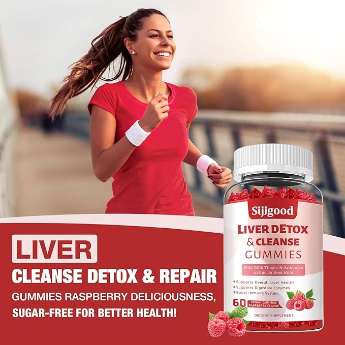 2 Pack Liver Cleanse Detox and Repair Gummies - Silymarin Milk Thistle Supplement with Artichoke, Dandelion and Elderberry - Liver Support Supplement - 120 Raspberry Flavored Gummies