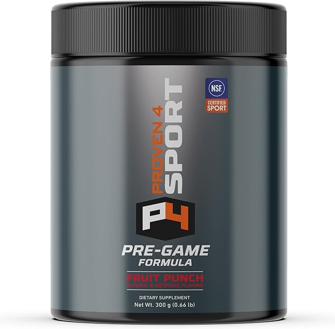 Proven4 Pre Workout Powder for Men and Women with Creatine - Beta Alanine - Caffeine, NSF Certified preworkout Energy Supplement Fruit Punch 30 Servings