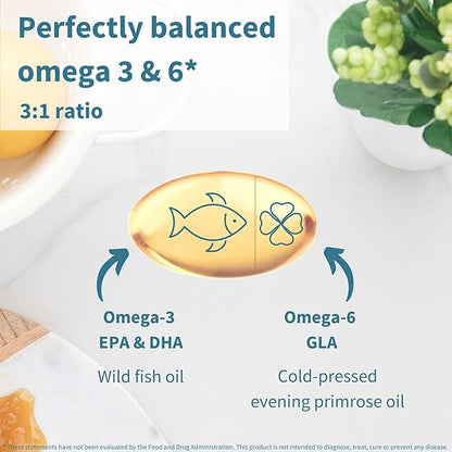 Igennus Pharmepa Complete EPA 668mg & DHA 334mg Omega-3 Fatty Acids 1000mg, rTG Form, High Potency Fish Oil Plus Omega-6 & 9 from GLA Evening Primrose Oil, IFOS Certified, Lemon Flavor, 360 Softgels
