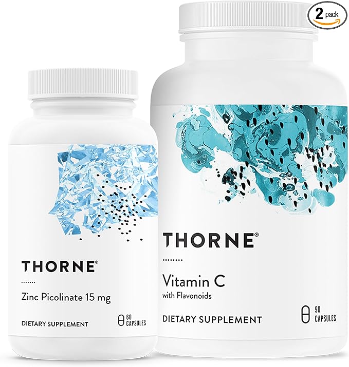Thorne Immune Support Bundle: Zinc Picolinate and Vitamin C Capsules - 60 Servings