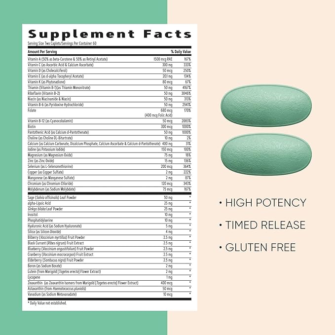 GNC Women’s 50 Plus Multivitamin Caplets, Clinically Proven to Feel Better, Vitamin D-3, Immune, Strong Bones, Memory, Mental Sharpness, Vision, Biotin, Timed Release, 120 ct, 60 svgs