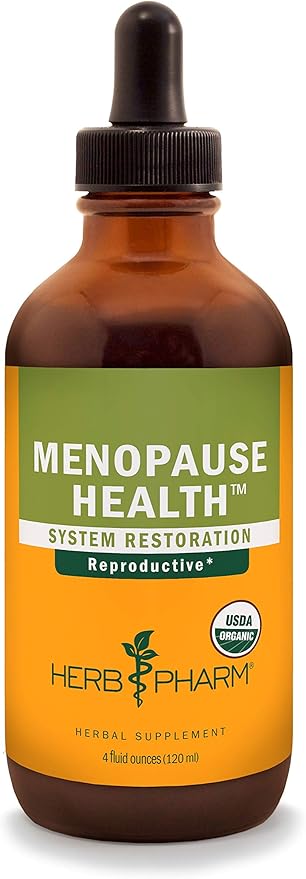Herb Pharm Menopause Health: Women’s Supplement, Vitex Chaste Tree Berry & Black Cohosh Tincture for Women, Supports the Reproductive System, Vegan, Gluten-Free, Herbal Female Health Supplement, 4 Oz