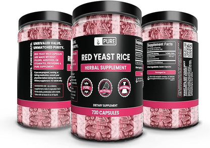 Pure Original Ingredients Red Yeast Rice No Magnesium Or Rice Fillers, Always Pure, Lab Verified (730 Capsule)