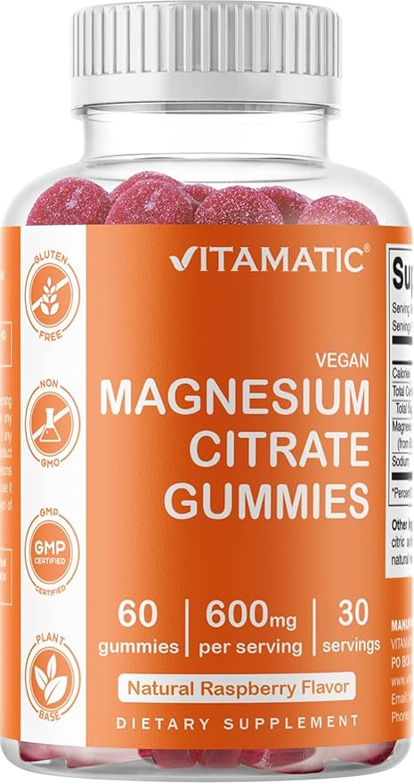 Vitamatic Magnesium Gummies & Melatonin Gummies Combo - 60 Count Each
