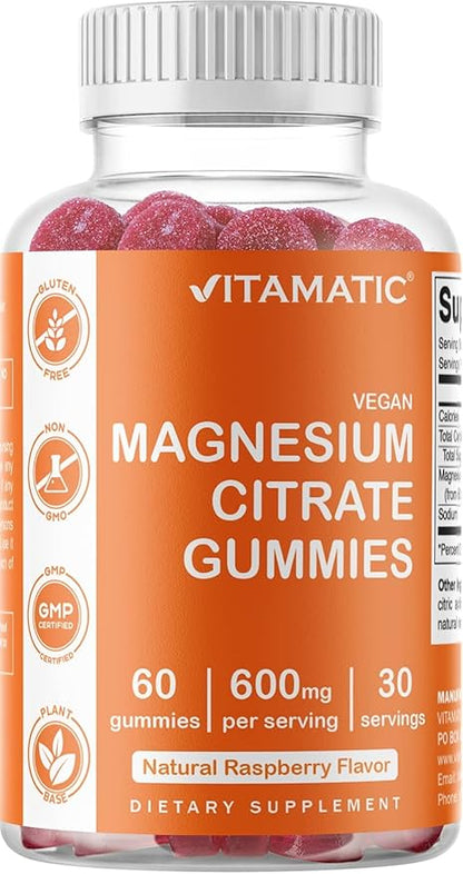 Vitamatic Magnesium Gummies & Melatonin Gummies Combo - 60 Count Each