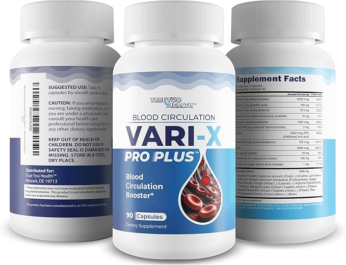 Blood Circulation Vari-X Pro Plus - Our Best Blood Circulation Booster - Blood Circulation Supplements to Improve Blood Flow Circulation - Vari X Pro Plus Blood Circulation Pills - Advanced Blood Flow