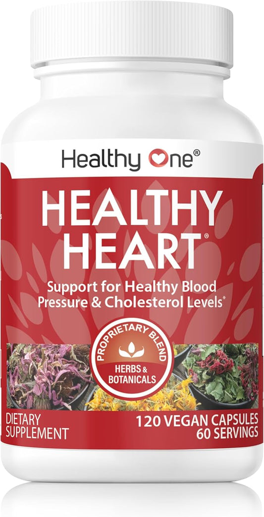 Healthy Heart - CoQ10 - Cholesterol - Circulation - Inflammation - Blood Pressure - Plaque - Cortisol - Arteries - LDL - HDL - Hawthorne - Beet Root - Garlic - Olive Leaf - Hibiscus - 120 Count