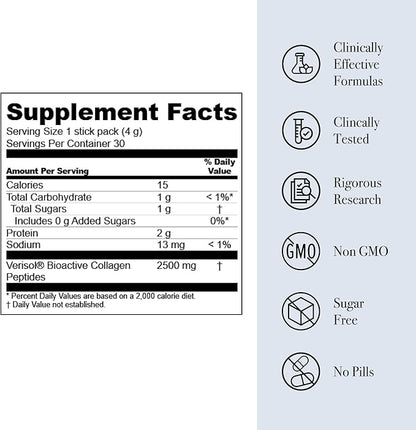 Glotrition Collagen Boost | Skin, Hair, Nails & Joint Support | Reduce Wrinkles and Firm Skin | All-Natural, Non-GMO Collagen for Women & Men 15ct