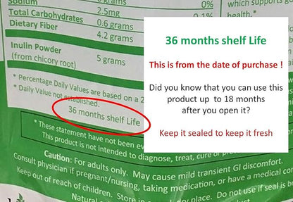 Jetsu Inulin Powder Organic Chicory Root (FOS) - Soluble Inulin Fiber Prebiotic Intestinal Support, Enhances Calcium Absorption, Stimulates Friendly Bacteria, Promotes Prebiotic Growth, 8oz