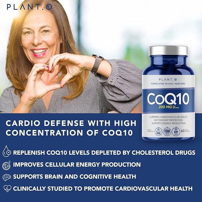 CoQ10 200mg Softgels ǀ Premium Rapid Release Coenzyme Q10 ǀ Heart Supplement, Energy Production, Immune Support ǀ 60 Liquid Capsules