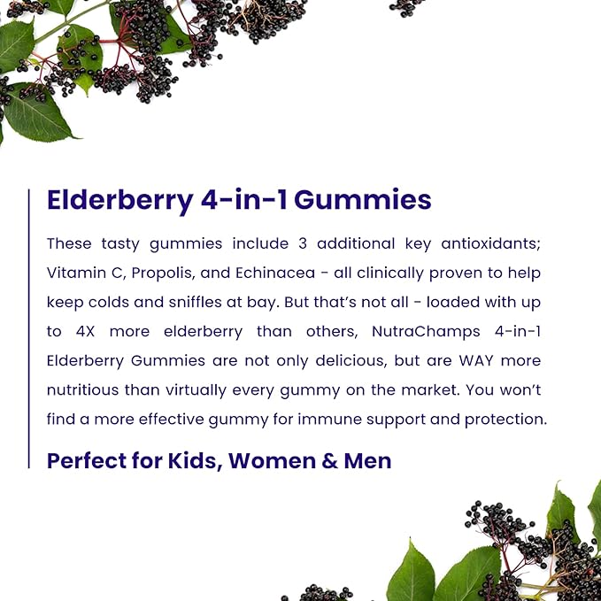 NutraChamps (2-Pack) Vitamin C Gummies and Elderberry Gummies Bundle