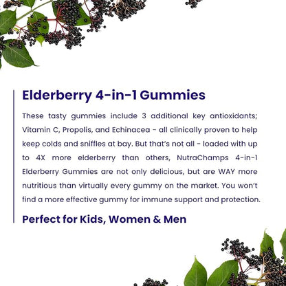 NutraChamps (2-Pack) Vitamin C Gummies and Elderberry Gummies Bundle