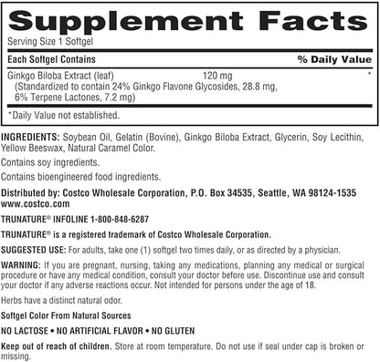 Gingko Biobla 120 mg 340 Softgels Pack of 1