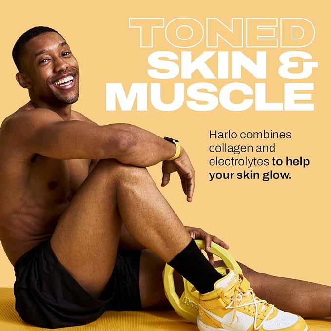 Harlo - Raspberry Salt Electrolyte Drink Mix with Bovine Collagen & Creatine- Creatine Monohydrate Powder - Energy Drink Powder - Pre Workout Powder - Sugar Free Energy Drinks - Post Workout Recovery