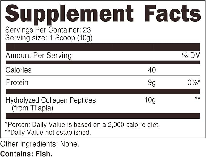 Nutricost Marine Collagen Powder Sustainably Sourced Fish (8 oz) - 23 Servings, 9 G Protein Per Serving, Non-GMO, GMP Compliant