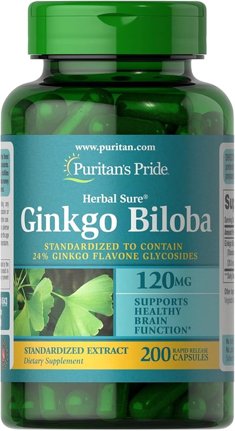 Puritans Pride Ginkgo Biloba Standardized Extract 120 Mg, 200 Count