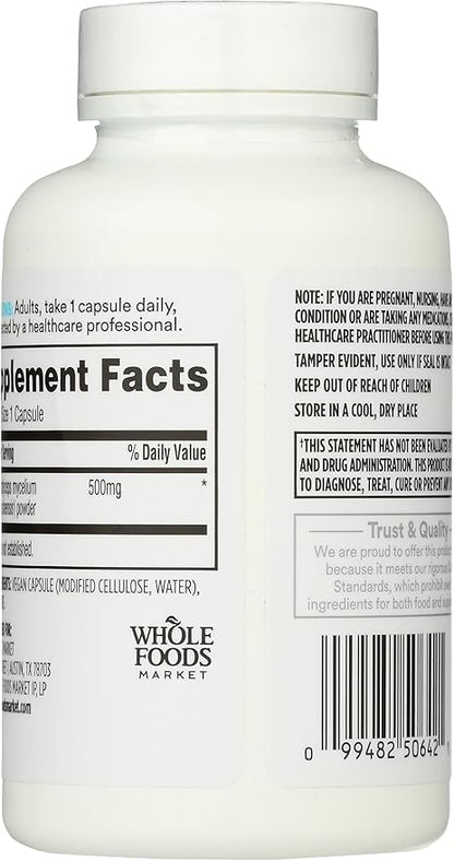 365 by Whole Foods Market, Cordyceps Mushroom Vegan Capsules, 500mg, 90 Count