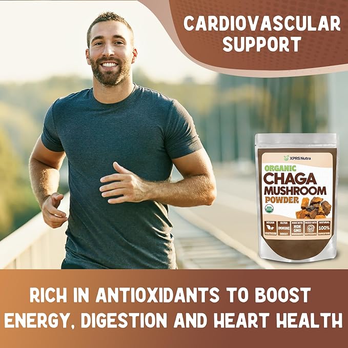 XPRS Nutra Chaga Mushroom Capsules - Premium USDA Chaga Mushrooms Capsules- Encapsulated Chaga Mushroom Powder for an Immunity Boost - Vegan Friendly Superfood for Chaga Tea and Beverages - 180 Count