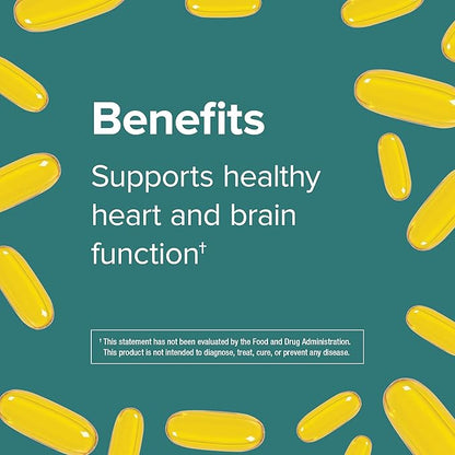 Webber Naturals Triple Omega 3-6-9, 2400 mg Fish Oil Per Serving, High Potency, 180 Softgels, No Fishy Aftertaste, Ultra-Purified, for Heart, Brain and Cardiovascular Health, Shellfish-Free