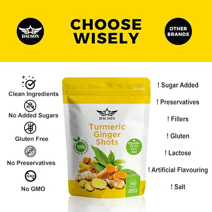 Turmeric Shots with Ginger, Piperine, Vitamins, Zinc & Orange | High Bioavailability Supplement for Joint, Heart, Brain, Gut & Skin Health | Curcumin Immune Support | 100 Shots