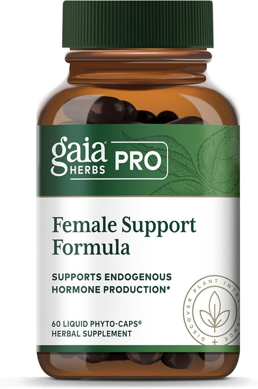 Gaia Herbs PRO Female Support Formula - Supports Healthy PMS & Menopause Fluctuations with Alfalfa Leaf Black Cohosh Root Extract Dandelion Root & More* - Vegan - 60 Liquid Phyto-Caps (60 Servings)