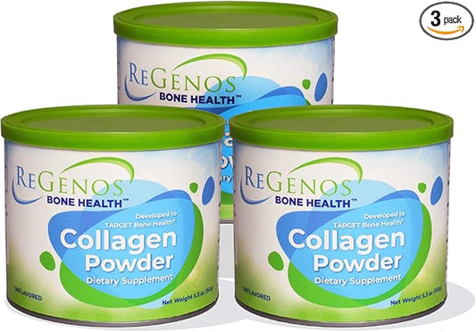Collagen, Bioactive Hydrolyzed Collagen Peptides Powder Supplement, FORTIBONE®, Unflavored, Type 1 and 3, Gluten Free, Kosher, 90 Day Supply (3 Pack)