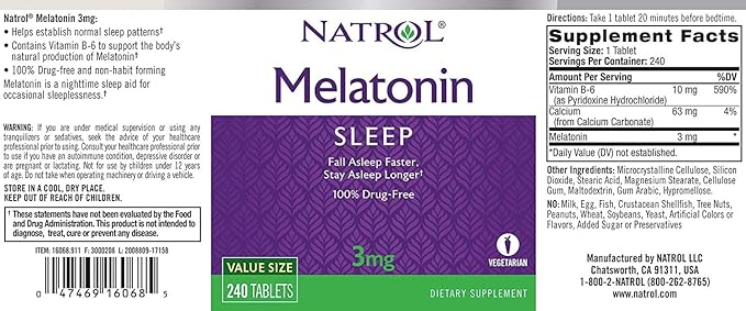 Natrol Melatonin - 3 mg - 240 Tablets