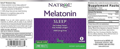 Natrol Melatonin - 3 mg - 240 Tablets