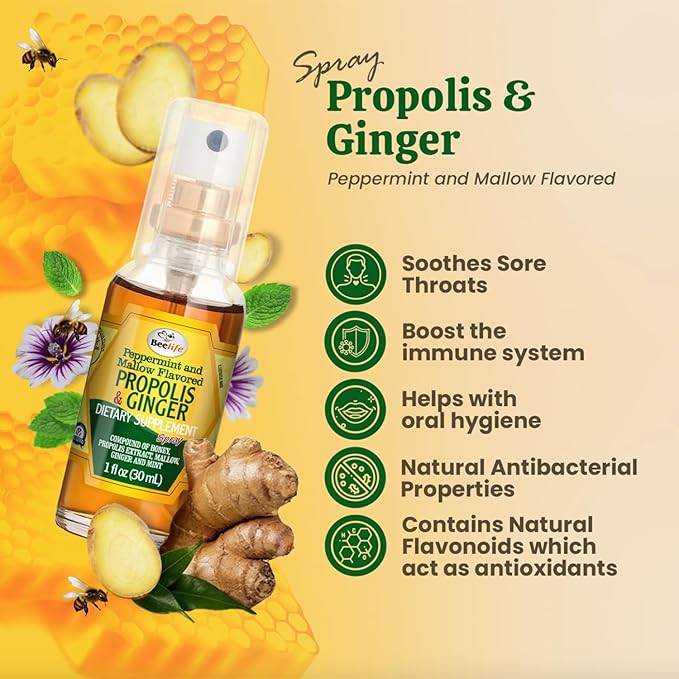 Beelife Propolis Throat Spray – Bee Propolis Spray for Natural Immune Support & Sore Throat Relief – Rich in Antioxidants, Flavonoids & Artepillin C,No Sugar, Gluten-Free -3-Pack, 90ml (Assorted)
