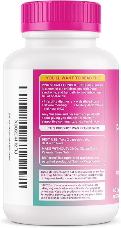 Pink Stork Postpartum Mood Support - Postnatal Hormone Balance for Women - Breastfeeding Friendly - Stress & Cognitive Support, New Mom Essentials - Ashwagandha, Chamomile, & Vitamin D, 60 Capsules