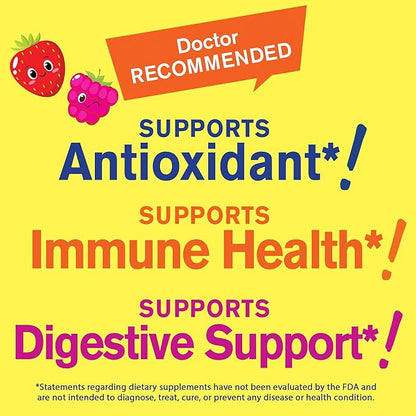 Elderberry Gummies for Kids with Vitamin C and Zinc - Antioxidant and Immune Support, Black Elderberry Dietary Supplement - Non GMO, Gluten Free,Vegan - Naturally Sourced Flavors - 60 Count
