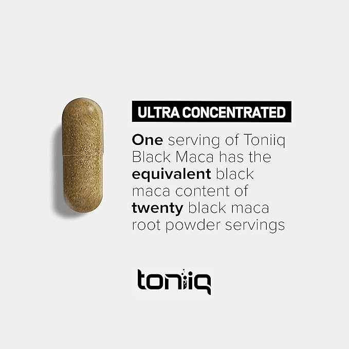 Black Maca Root - Ultra High Potency 20:1 Extract - Single Origin, Wildcrafted & Highly Concentrated - Third-Party Lab Tested - 120 Capsules