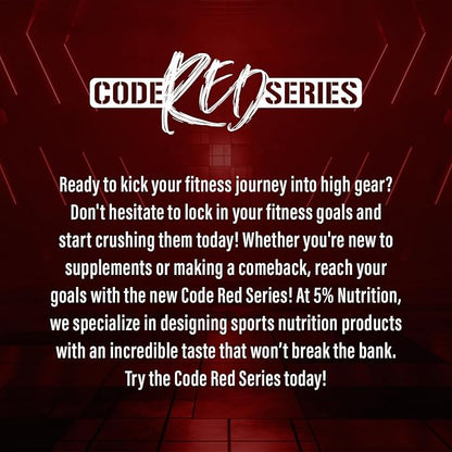 5% Nutrition Code Red Aminos BCAA & EAA Post Workout Recovery Powder | Full Spectrum Essential Amino Acid Complex for Men & Women (Italian Lemon Ice)