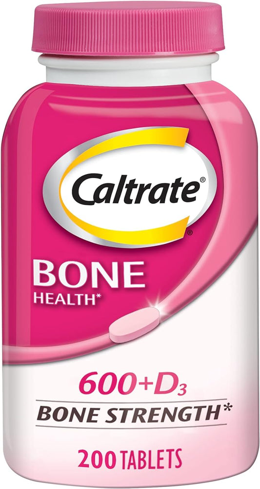 Caltrate 600 Plus D3 Calcium and Vitamin D Supplement Tablets, Bone Health Supplements for Adults - 200 Count