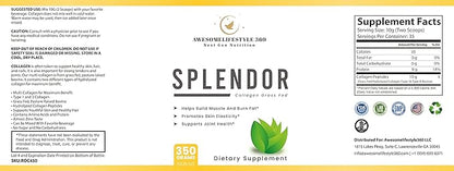 Awesomelifestyle360 Next Gen Nutrition Splendor Collagen Grass Fed, Splendor Grass-Fed Collagen Peptides Powder is Made Using Collagen peptides, Type I & Type III Collagen peptides from Healthy Cows