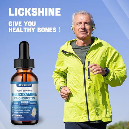 2 Pack Glucosamine Chondroitin MSM Liquid Drops - Extra Strength Joint Support Supplement for Adults with Quercetin Boswelia, Bromelain, Hyaluronic Acid, Antioxidant Immune Support (4 Fl oz)