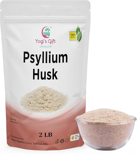 Psyllium Husk Whole 2 Lb | Use in Smoothies, Cooking and Baking | Unflavored, Fine Ground, 100% Natural, Non GMO | by Yogi's Gift®