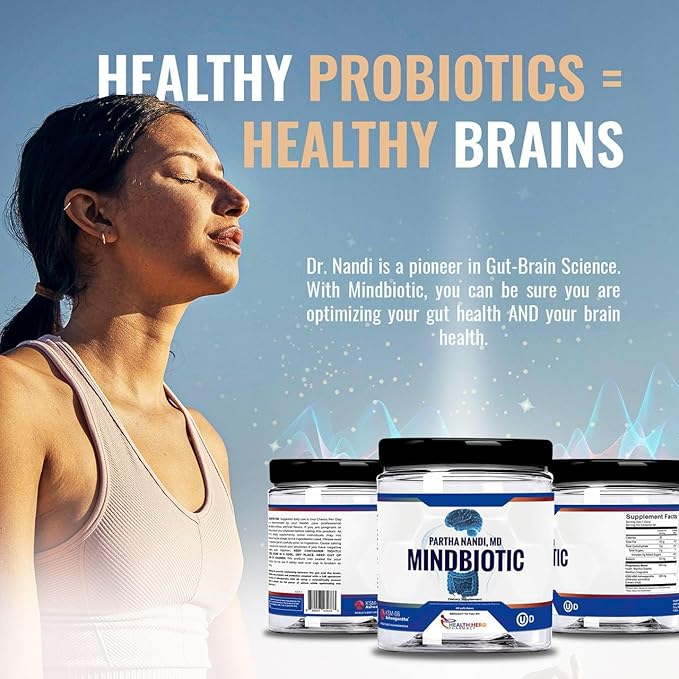 MindBiotic Brain Health Supplement - Probiotics & Prebiotics with KSM-66 Ashwagandha - Supports Memory, Focus, and Gut-Brain Connection - 300MG - 60 Chews