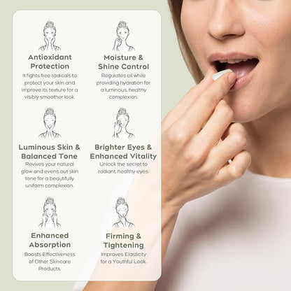 Organic Pearl Powder Capsules 1500mg | Natural Calcium, Amino Acids | Pure Pearl Extract for Enhanced Skin Radiance, Eye Health, and Nail Strength | Collagen Peptide | Non-GMO, Vegan, 60 Capsules