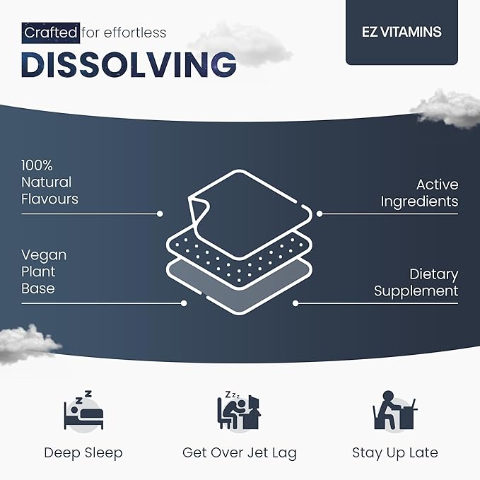 Dissolvable Oral Sleep Strips with 5 mg Melatonin, Valerian Root, L-Theanine and Vitamin B6 - Fresh Mint Flavor, No Water Needed, Works Faster Than Gummies, Sleep Support Oral Strips, 30ct