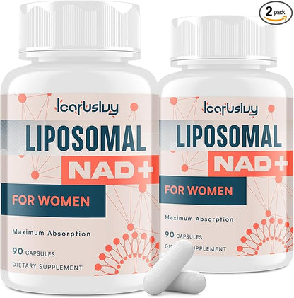 2000MG Liposomal NAD+ for Women, NAD+ Supplement, with Ashwagandha, Maca, Black Cohosh & Ginkgo Biloba, Max Absorption, NAD Plus - Menopause, Cognitive Clarity, Energy, Aging Defense, 180 Capsules