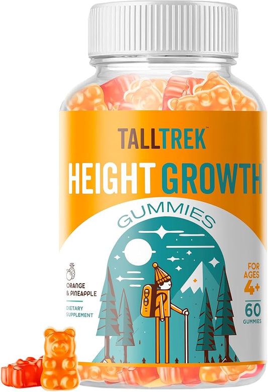 Height Growth Supplement Gummies - Growth Development Vitamins to Grow Taller with Ashwagandha Calcium Vitamin D3 K2 Zinc L-Arginine for Kids Teens Adult - Bone Strength Support Multivitamins