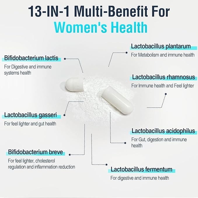 Menopause Supplements for Women, 120 Billion CFU Probiotic, 13-in-1 Herbs Probiotics Complex, for Menopause Relief, Hormone Balance, Hot Flashes, Night Sweats, Mood Swings, Gut & Immunity - 60 Capsule