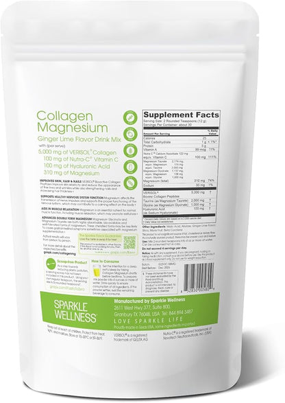 Collagen Magnesium Rest + Restore (Ginger Lime) [30 Serves] | VERISOL Bioactive Collagen Peptides, Magnesium Glycinate & Taurate Salts | Lauren Roxburgh Rest + Restore | Calming Nightly Beauty Routine