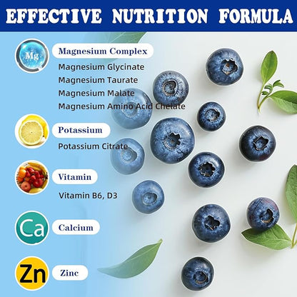 Potassium Magnesium Supplement - Potassium 99mg & 500mg Magnesium Glycinate Complex Liquid Drops with Calcium, Zinc, Vitamin B6, D3 - Energy & Bone & Muscle Support - 2 Fl oz