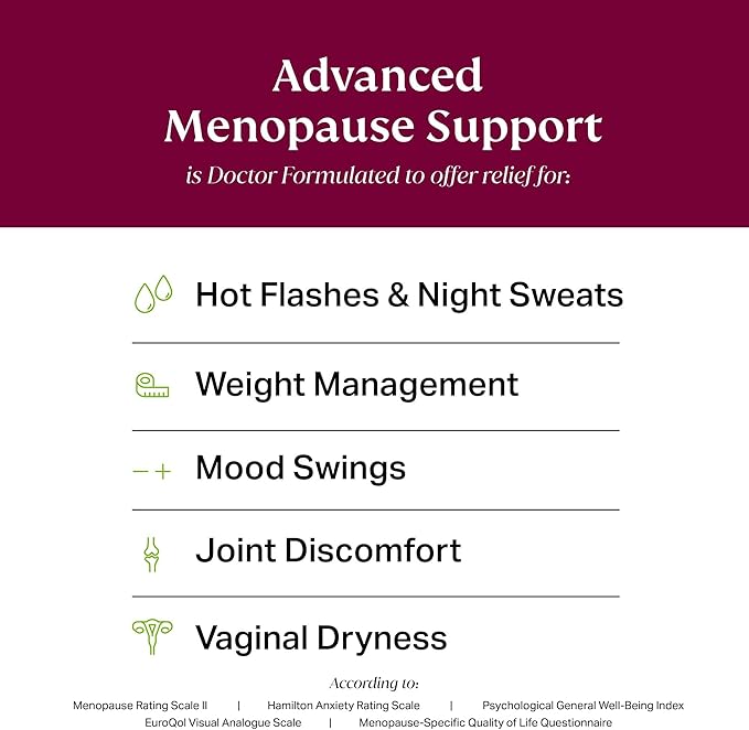 Clinically Proven Menopause Supplement (2 Pack) for Weight Management, Hot Flashes, Night Sweats and Low Energy | Ashwagandha Multi-Symptom Menopause Supplement for Women